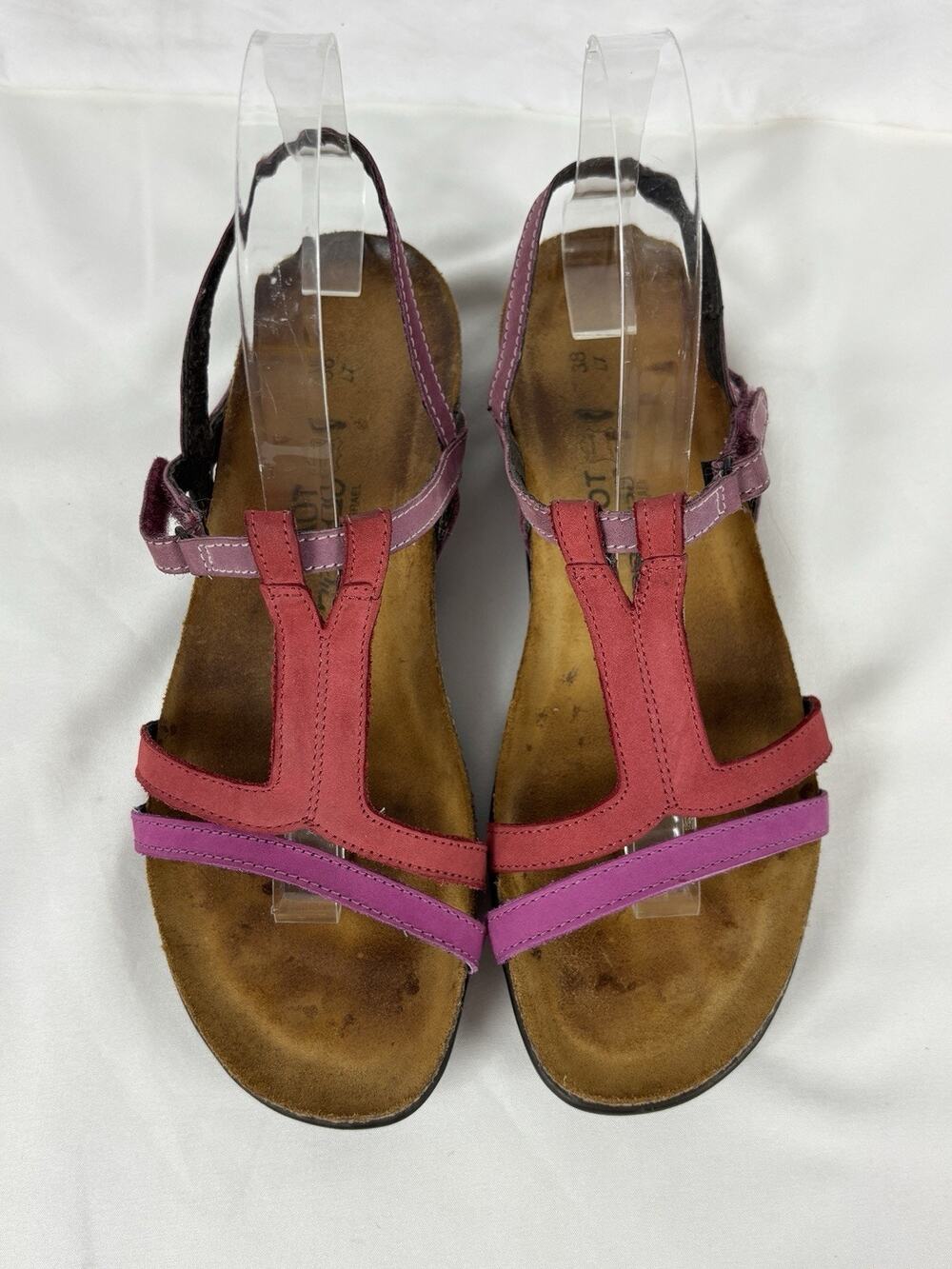 Naot Judith Sandals Purple Red 38 Comfort Cork Sole Strappy Adjustable Boho